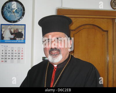 Patriarch Ignatius Joseph III Younan, head of the Syrian Catholic Church, poses in Istanbul, Turkey, 10 January 2012. More than 6 percent of the crisis-stircken country Syria are Christians. They are afraid of being negatively affected by the conflict between the Alawi clans of President Baschar al-Assad and the majority Sunni protest movement. The head of the Syrian Catholic Churc Stock Photo