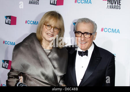 Director Martin Scorsese and his wife, producer Helen Morris arrive at the 17th Annual Critics' Choice Movie Awards at Hollywood Palladium in Los Angeles, USA, on 12 January 2012. Photo: Hubert Boesl Stock Photo