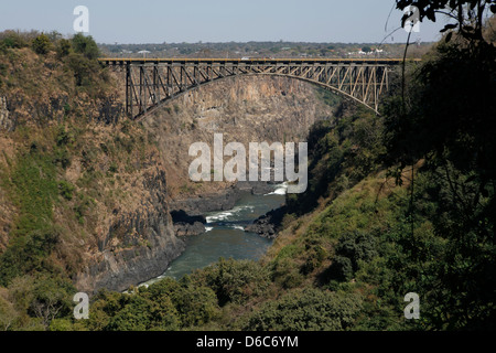 Victoria Falls railway Bridge on the Zambian and Zimbabwe boarder Stock Photo
