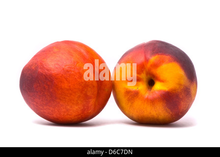 Two juicy nectarines Stock Photo