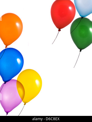 Color balloons on white background Stock Photo - Alamy