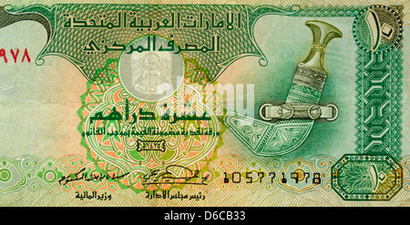 United Arab Emirates UAE 10 Ten Dirham Bank Note Stock Photo