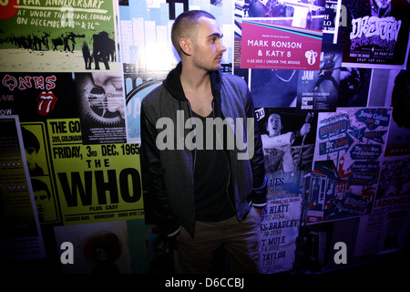 Portrait of musician, singer and songwriter, Charlie Brown backs at Under The Bridge Club, Chelsea Football Club, Fulham, UK. Stock Photo