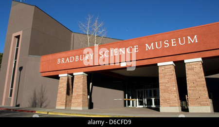 The Bradbury Science Museum in Los Alamos, New Mexico, showcases the history and scientific achievements of the Los Alamos National Laboratory, including its role in the development of nuclear weapons. Stock Photo