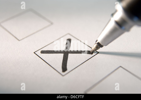 cross,ticking,choose,checklist Stock Photo