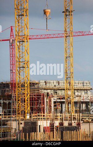 Hamburg, Germany, construction of high-quality condominiums in the HafenCity Stock Photo