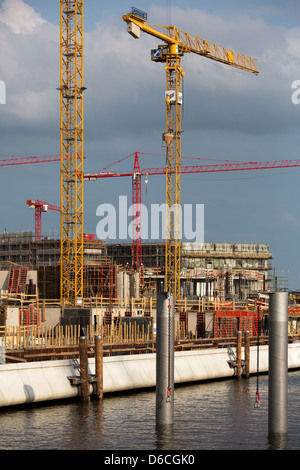 Hamburg, Germany, construction of high-quality condominiums in the HafenCity Stock Photo