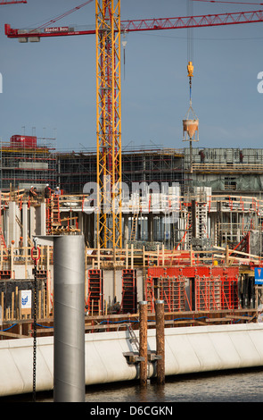 Hamburg, Germany, construction of high-quality condominiums in the HafenCity Stock Photo