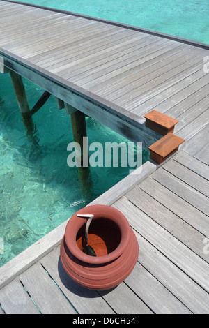 Shot of the walkway in Meeru island Stock Photo