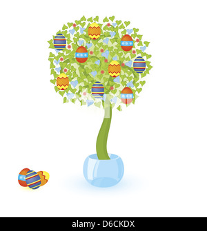 Tree-with-Easter-eggs Stock Photo