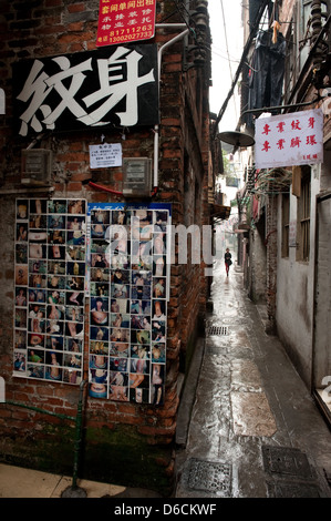 Guangzhou, China, a narrow alley in the Old Town Stock Photo
