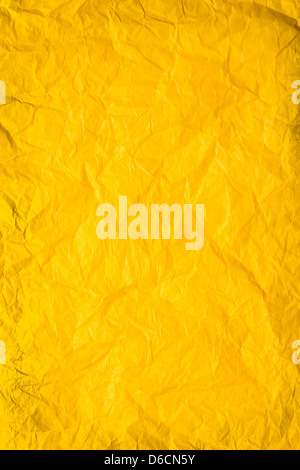 yellow crumpled paper background or rough texture Stock Photo