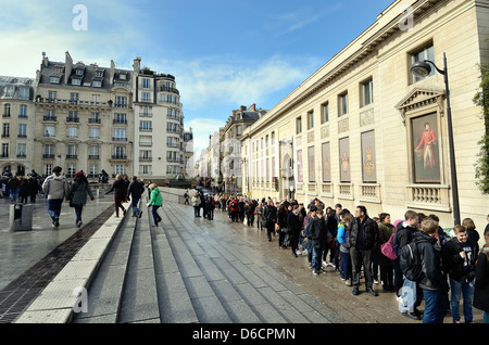 Queues outside The Musee d'Orsay museum in Paris France Stock Photo