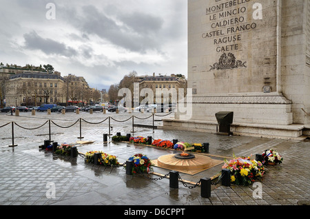 Tomb of  the Unknown Soldier at the Arc de Triomphe Paris France Stock Photo