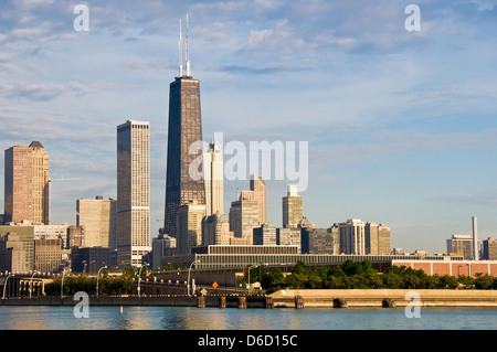 Photograph of Chicago skyline from Lake Michigan. Stock Photo