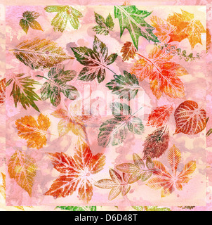 Abstract background, watercolor: leafs Stock Photo