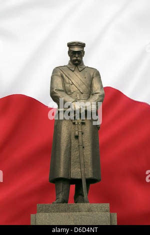 Statue of Marshal in Warsaw Stock Photo