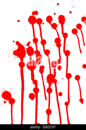 Red paint drops isolated on white background Stock Photo - Alamy