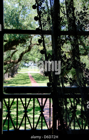 Louisiana, New Orleans area, Vacherie. Oak Alley Plantation, interior of historic 19th century plantation. Stock Photo