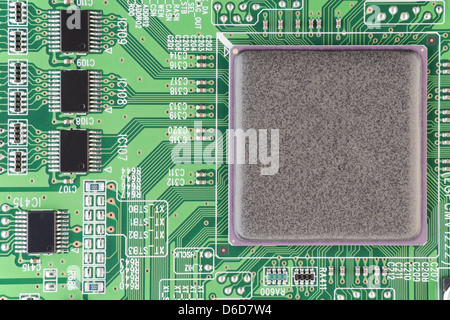 Modern printed-circuit board macro background Stock Photo