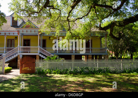 Louisiana, New Orleans area, Vacherie. 'Laura' historic Antebellum Creole plantation. Home exterior. Stock Photo