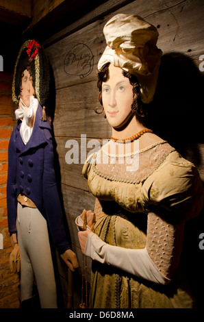 Louisiana, New Orleans area, Vacherie. 'Laura' historic Antebellum Creole plantation, interior. Wooden cutouts. Stock Photo