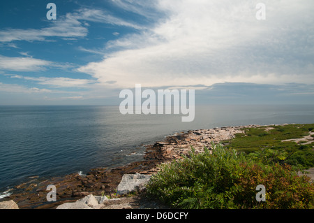 Halibut Point State Park, Rockport, MA has a view of 3 states Stock Photo