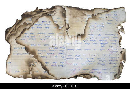 burned  school  writing-book Stock Photo