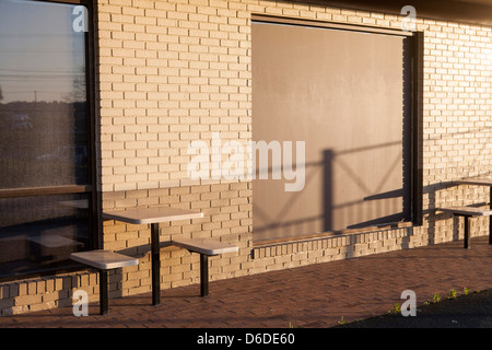 A closed McDonald's restaurant location.  Stock Photo