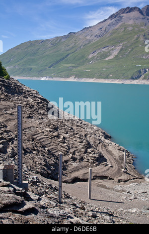 Dam water level measurement Stock Photo