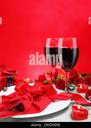 Romantic Candlelight Dinner for Two Lovers Vertical Stock Photo