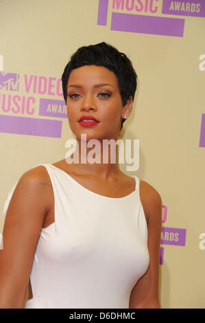 Singer Rihanna arrives at the MTV Video Music Awards at Staples Centre in Los Angeles, USA, on 06 September 2012. Photo: Hubert Boesl Stock Photo
