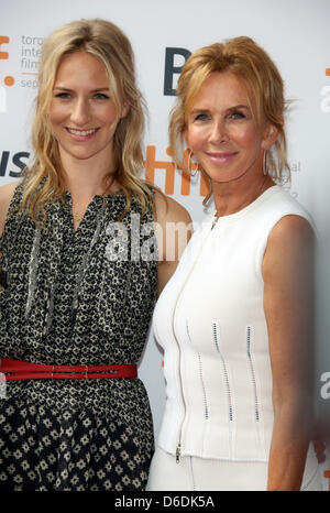 Producer Trudie Styler (r) and her daughter, actress Mickey Sumner arrive at the premiere of 'Imogene' during the Toronto International Film Festival at Ryerson Theatre in Toronto, Canada, on 07 September 2012. Photo: Hubert Boesl Stock Photo