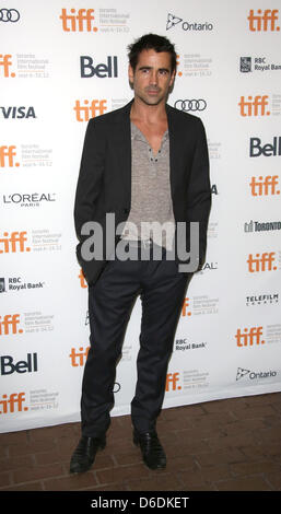 Actor Colin Farrell arrives at the premiere of 'Seven Psychopaths' during the Toronto International Film Festival at Ryerson Theatre in Toronto, Canada, on 07 September 2012. Photo: Hubert Boesl Stock Photo