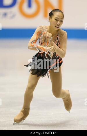 Zhang Kexin (CHN), APRIL 13, 2013 - Figure Skating : the ISU World team Trophy Figure Skating Championships Women's free skating at Yoyogi 1st Gymnasium, Tokyo, Japan. (Photo by AFLO SPORT) Stock Photo