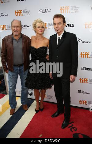 Actors Robert Duvall (l-r), Katherine LaNasa and director/actor Billy Bob Thornton arriveat the premiere of 'Jayne Mansfield's Car' at the Toronto International Film Festival featured at Roy Thomson Hall in Toronto, Canada, 13 September 2012. Photo: Hubert Boesl Stock Photo