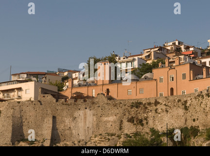 The ottoman citadel of Kavala with hotel 'Imaret' in the foreground, Greece Stock Photo