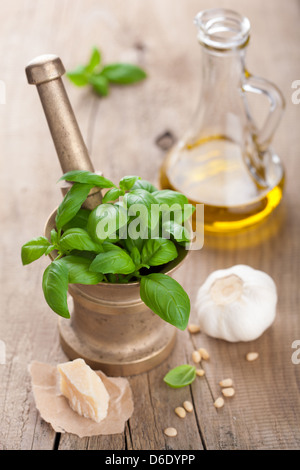 ingredients for pesto sauce Stock Photo