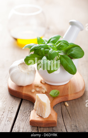 ingredients for pesto sauce Stock Photo