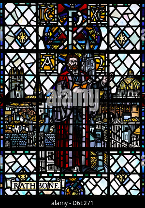 Stained Glass Window In Liverpool's Anglican Cathedral Depicting William Rathbone Stock Photo