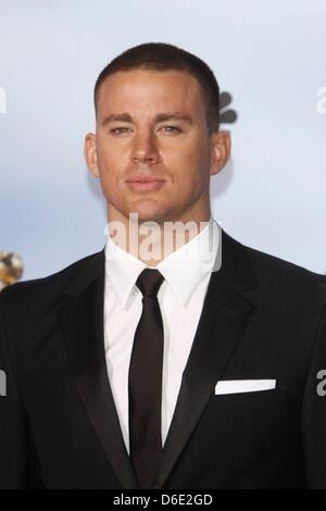 US actor Channing Tatum poses in the press room of the 69th Annual Golden Globe Awards presented by the Hollywood Foreign Press Association in Hotel Beverly Hilton in Los Angeles, USA, on 15 January 2012. Photo: Hubert Boesl Stock Photo