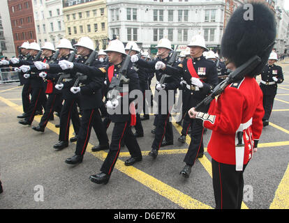 BARONESS THATCHER FUNERAL PROCESSION MARGRET THATCHER FUNERAL 17 April 2013 LUDGATE LONDON ENGLAND UK Stock Photo