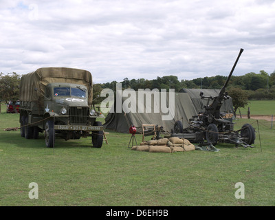 Vintage World War two military vehicle and equipment on display at rauceby War weekend 2011 Stock Photo