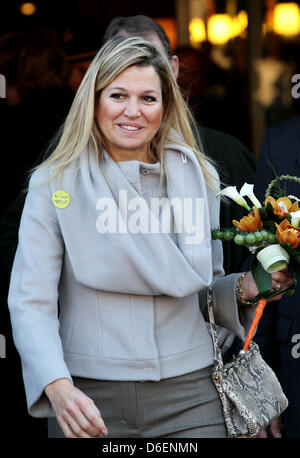 Princess Maxima of The Netherlands attends the opening of the profession orientation fair 'Westland on stage' for students of the VMBO in Poeldijk, The Netherlands, 07 February 2012. Photo: Patrick van Katwijk NETHERLANDS OUT Stock Photo