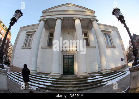 (FILE) An archive photo dated 30 January 2012 shows the exterior of the Anglican Church of St. Thomas Becket in Hamburg, Germany. The Anglican Church is celebrating its 400th anniversary of its founding in February 2012. Photo: BODO MARKS Stock Photo