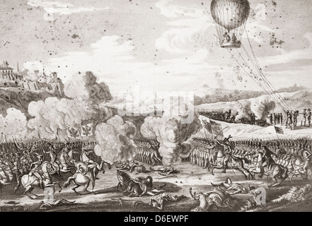 Battle of Fleurus on 26 June 1794. Stock Photo