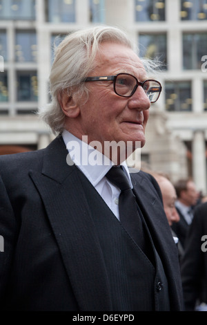 Michael Heseltine at the funeral of Margaret Thatcher. St. Paul's, London, UK Stock Photo