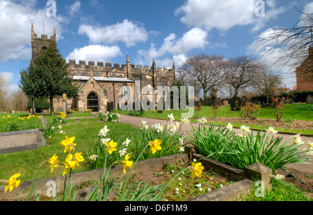 Spring at St Wilfrid's Church in Wilford, Nottingham England UK Stock Photo