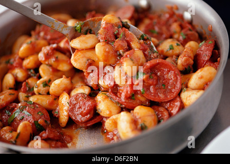 Butter Bean and Chorizo Stew Stock Photo