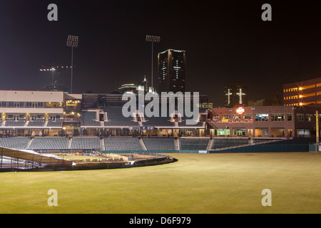 Chickasaw Bricktown Ballpark  at night in Oklahoma City, Oklahoma, USA Stock Photo